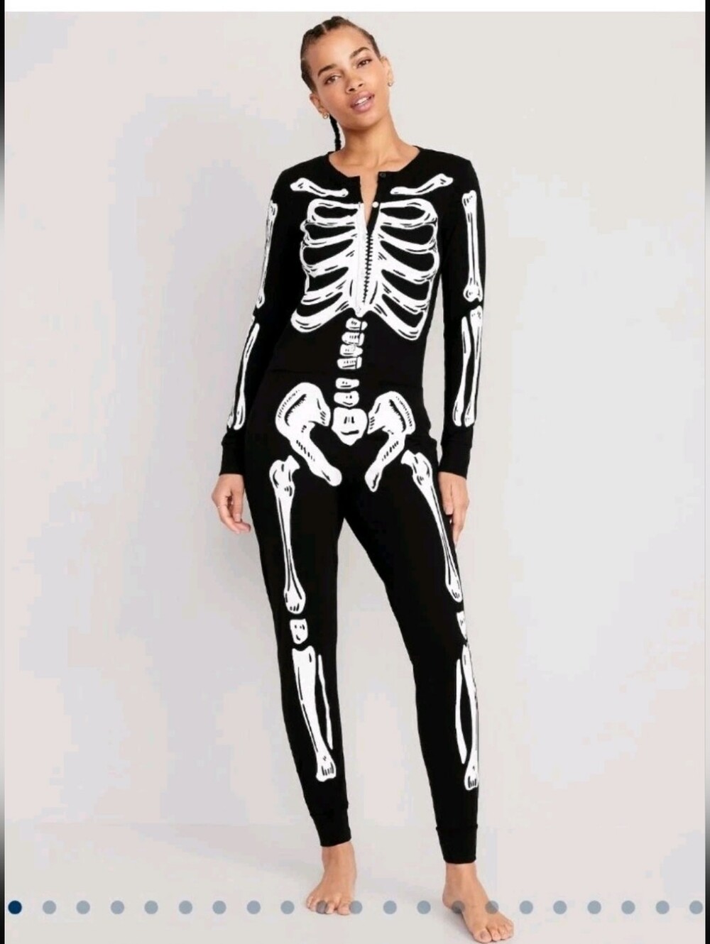 Old Navy Women's Size XS "Bone to Be Wild" Matching Halloween One-Piece Pajamas